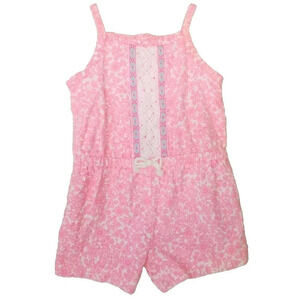 CARTER'S Baby Girl 3 Months Sleeveless Pink/White One-Piece Romper Bodysuit